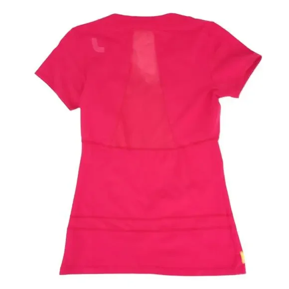 LOLE Fitted Short Sleeve Shirt Red, Mesh Back, Medium Women Athletic Top - Picture 2 of 4